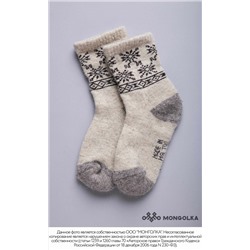 Носки детские из 100% шерсти с рисунком "Снежинки"