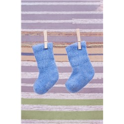 Носки детские из шерстяной пряжи голубые