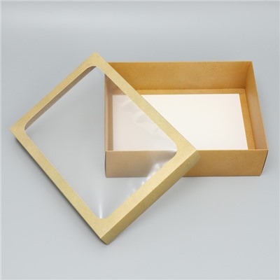 Коробка подарочная «Под крафт», 32 × 24 × 9 см