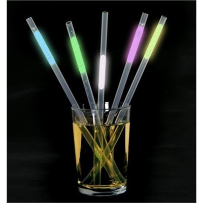 Неоновые трубочки для коктейлей Glow Straws, 6шт