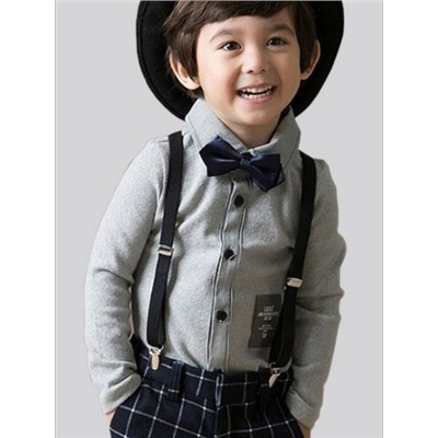 Костюм для мальчика: рубашка и брюки на подтяжках F0845