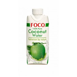 Кокосовая вода "FOCO"  330 мл Tetra Pak 100% натуральная, БЕЗ САХАРА