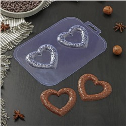 Форма для шоколада и конфет «Сердечные кольца», цвет прозрачный
