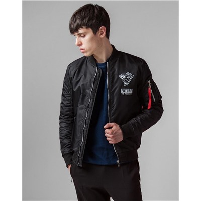 Куртка бомбер с карманами черная Braggart "Youth" модель 45665