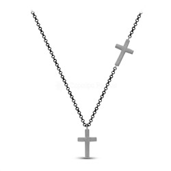 Колье кресты из серебра родированное