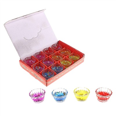 Подарочный набор гелевых мини-свечей в стаканчиках 2 см, 12 шт