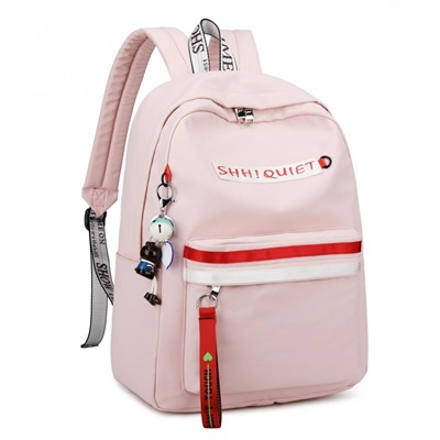 Рюкзак "Shh! Quiet!" pink красно-белый