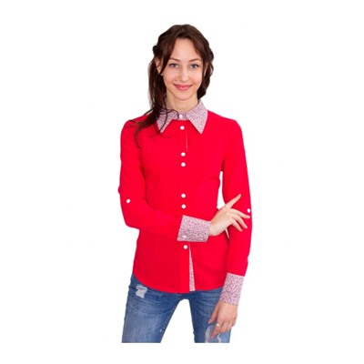 Рубашка с длинным рукавом Красная