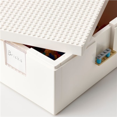 BYGGLEK БЮГГЛЕК, LEGO® контейнер с крышкой, белый, 26x18x12 см