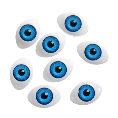 Глаза, набор 8 шт., размер радужки 12 мм, цвет голубой