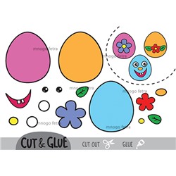 049-0553 Фетр с рисунком (А4) - Набор картинок "Веселые пасхальные яйца"