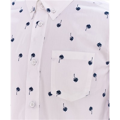 Белая рубашка с орнаментом Пальмы