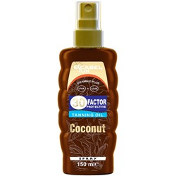 ESCABEL Масло для лица и тела КОКОСОВОЕ Tanning Oil Coconut SPF 30 150 мл