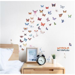 Наклейка на стену Акварельные бабочки