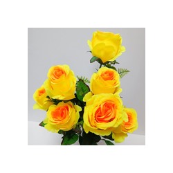 Букет искусственных цветов роза желтый 60 см 7 бутонов к20