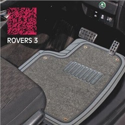 Коврики CARFORT "Rovers 3" термопласт NBR со съемн.ковр., к-т 4шт. Grey