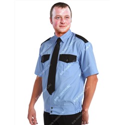 Рубашка Охранника на резинке цв.Голубой короткий рукав