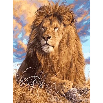 Алмазная мозаика картина стразами Гордый лев, 30х40 см