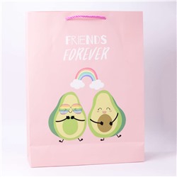 Подарочный пакет(L) "Happy avocado", pink