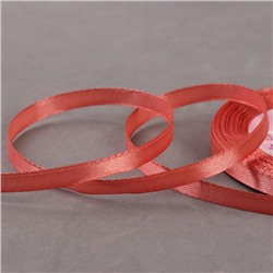 Лента атласная, 6 мм × 23 ± 1 м, цвет розовый антик №102