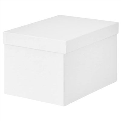TJENA ТЬЕНА, Коробка с крышкой, белый, 18x25x15 см