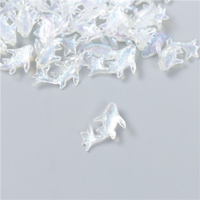 Декор для творчества пластик "Рыбка с блеском" набор 60 шт полупрзрачный 0,73х1,35 см