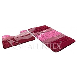 Набор ковриков для ванной SHAHINTEX РР MIX 4К 50*80+50*50 бордовый 45 (АКЦИЯ)
