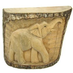 Панно - сувенир Слон 19х18см, дерево