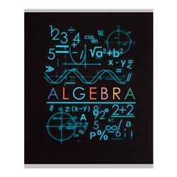 Тетрадь предметная "Супернеон", 48 листов в клетку "Алгебра", со справочным материалом, обложка мелованный картон, блок офсет
