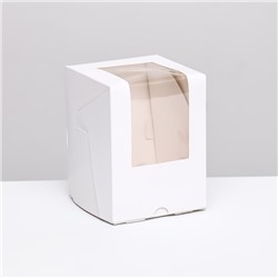 Упаковка под один капкейк с окном, белая, 12,5 х 9,5 х 9,5 см