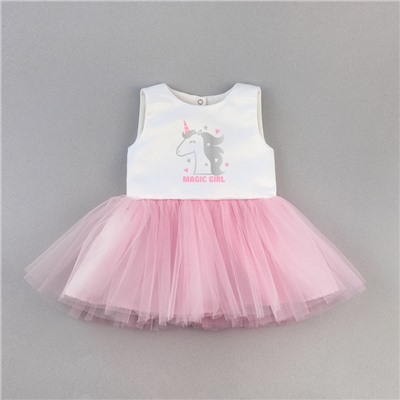 Платье Хлоя молочно-розовое Magic girl unicorn