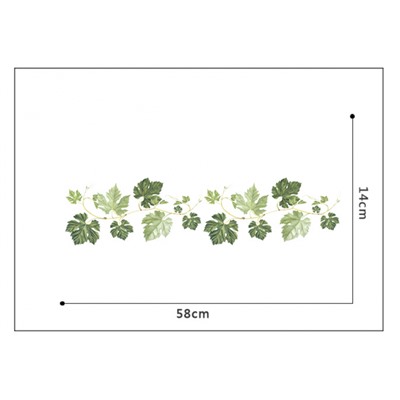Наклейка многоразовая интерьерная  "Зеленые листья" (2686)
