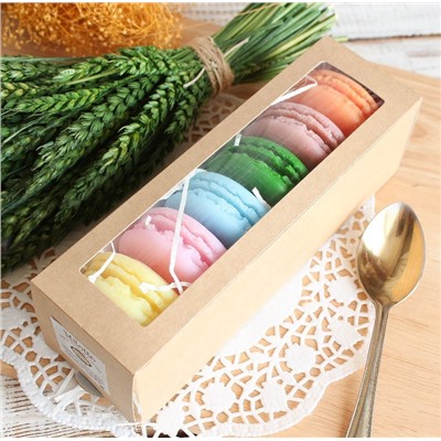 Macaron - французский десерт - подарочный набор оливкового мыла ручной работы в коробке Milotto арт. milotto003467