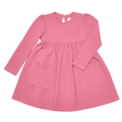 Розовое платье с завышенной талией 6-7