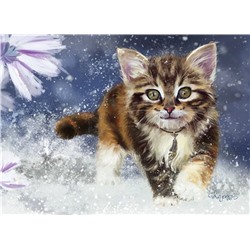 Алмазная мозаика картина стразами Котёнок, 50х65 см