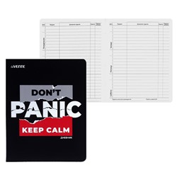 Дневник универсальный для 1-11 класса Don't Panic!, интегральная обложка, искусственная кожа, шелкография, ляссе, 80 г/м2