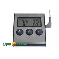 Кухонный электронный таймер-термометр от -50°C до +300°C с выносным стальным щупом Артикул: 1583