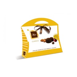 Шоколадные конфеты DULCIOLIVA  с начинкой пралине  c ликёр.наполнит Cuneesi (сумочка) 150г