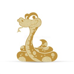 Наклейка золотая - Змея