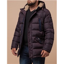 Темно-бордовая стильная куртка мужская модель 35502