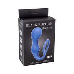 Эрекционное кольцо с анальной пробкой Double Pleasure Anal Plug Blue 4217-03Lola