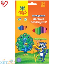 Карандаши цветные с точилкой 12 цв. утолщ. "Енот в саванне" Мульти-Пульти CP_11500, CP_11500