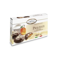 Печенье в шоколаде Амброзиана "Пралинати" с абрикос.начинкой (Pralinati di albicocche) 130г