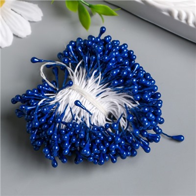 Тычинки для цветов "Капельки глянец королевский синий" набор 300 шт длина 6 см
