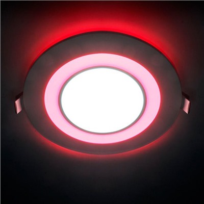 Каталог светотехники, Feron AL2550 16W 4000К и красный 180мм, белый Светильник встраиваемый со светодиодами и подсветкой