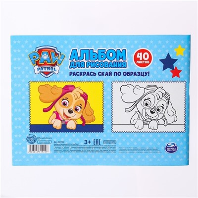 Альбом для рисования А5, 40 листов,Paw Patrol мел карт