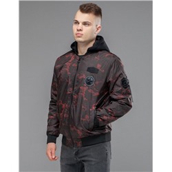 Ультрамодная куртка бомбер Braggart "Youth" черно-красная модель 14262