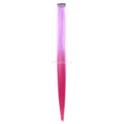 Цветная прядь на заколке VDM 50 см Сиренево-Розовый