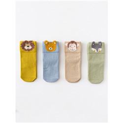 Набор детских носков «Зверята-2» в мягкой упаковке, 4 пары