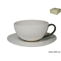 135-001 Чашка с блюдцем GREENWHITE в под.уп.(х36)Фарфор